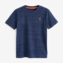 Load image into Gallery viewer, Navy Blue Textured Stag Embroidered Short Sleeve T-Shirt (3-12yrs)
