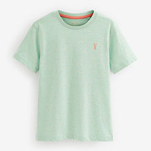 Load image into Gallery viewer, Green Mint Textured Stag Embroidered Short Sleeve T-Shirt (3-12yrs)

