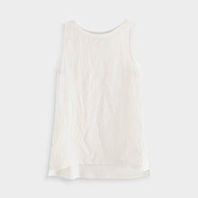 Load image into Gallery viewer, Ecru Sleeveless Woven Mix Vest
