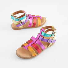 Load image into Gallery viewer, Rainbow Leather Gladiator Sandals (Older Girls
