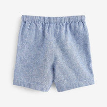 Load image into Gallery viewer, Pale Blue Linen Blend Shorts (3mths-6yrs)

