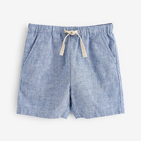 Pale Blue Linen Blend Shorts (3mths-6yrs)