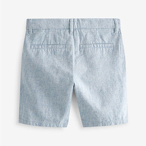 Light Blue Chino Shorts With Linen (3-12yrs)