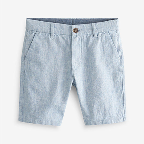 Light Blue Chino Shorts With Linen (3-12yrs)