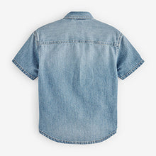 Load image into Gallery viewer, Blue Short Sleeves Denim Shirt (3-12yrs)
