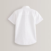 Load image into Gallery viewer, White Short Sleeve Linen Blend Shirt (3-12yrs)
