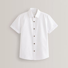 Load image into Gallery viewer, White Short Sleeve Linen Blend Shirt (3-12yrs)
