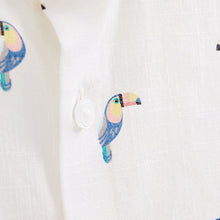 Load image into Gallery viewer, White Toucan Print Short Sleeve Shirt (3-12yrs)
