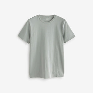 Grey Silver Regular Fit Essential 100% Cotton Crew Neck T-Shirt