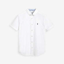 Load image into Gallery viewer, White Regular Fit Short Sleeve Oxford Shirt
