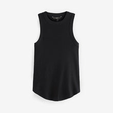 Load image into Gallery viewer, Black Ribbed Racer Tank Vest Sleeveless Top
