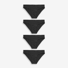Load image into Gallery viewer, Black Bikini Fit Cotton Rich Knickers 4 Pack
