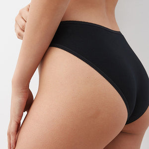 Black/White/Nude Hight Leg Cotton Rich Knickers 4 Pack