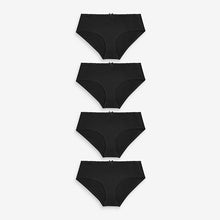 Load image into Gallery viewer, Black Short Fit Cotton Rich Knickers 4 Pack

