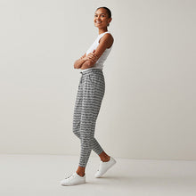 Load image into Gallery viewer, Black/White Geo Print Jersey Joggers
