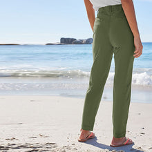Load image into Gallery viewer, Khaki Green Casual Chino Cotton Taper Trousers
