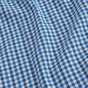 Blue Gingham Regular Fit Short Sleeve Easy Iron Button Down Oxford Shirt