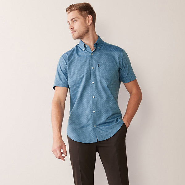 Blue Print Easy Iron Button Down Oxford Shirt Regular Fit