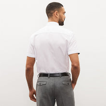 Load image into Gallery viewer, White Regular Fit Short Sleeve Trimmed Shirt
