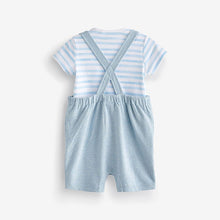 Load image into Gallery viewer, Pale Blue Baby 2 Piece Dungarees Set (0mths-18mths)

