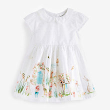Load image into Gallery viewer, White Character Scene Print Baby Prom Dress (0mths-18mths)
