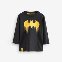 Load image into Gallery viewer, Black 100% Cotton Batman Long Sleeve T-Shirt (3mths-6yrs)
