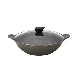 Eela Two Handle Wok Marble with Glss Lid 36cm