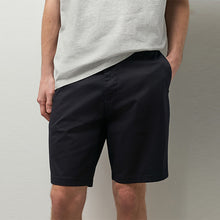 Load image into Gallery viewer, Black Slim Fit Stretch Chino Shorts
