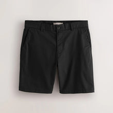 Load image into Gallery viewer, Black Slim Fit Stretch Chino Shorts
