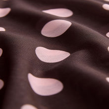 Load image into Gallery viewer, Chocolate Brown/Pink Polka Dot Ruched Long Sleeved Mesh Top
