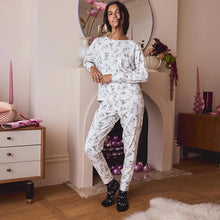 Load image into Gallery viewer, Monochrome Long Sleeve Gift Wrap Pyjamas
