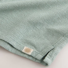 Load image into Gallery viewer, Sage Green Short Sleeves Linen Blend Revere Collar Shirt (3mths-6yrs)
