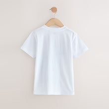 Load image into Gallery viewer, White/Blue Dino Regular Fit Short Sleeve Graphic Print T-Shirt (3-12yrs)
