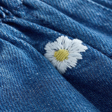 Load image into Gallery viewer, Mid Blue Daisy Embroidered Denim Shorts (9mths-6yrs)
