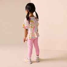Load image into Gallery viewer, Rainbow Short Sleeve Peplum T-Shirt (3mths-6yrs)
