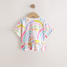 Load image into Gallery viewer, Rainbow Short Sleeve Peplum T-Shirt (3mths-6yrs)
