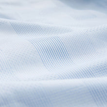 Load image into Gallery viewer, Light Blue Check Regular Fit Cotton Trimmed Textured Smart Shirt
