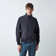 Load image into Gallery viewer, Navy Blue Shower Resistant Harrington Jacket
