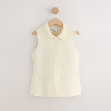 Load image into Gallery viewer, Ecru Smart Button Up Knitted Waistcoat
