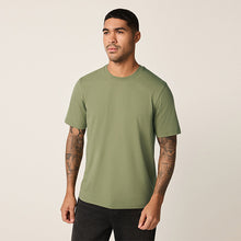 Load image into Gallery viewer, Green Moss Regular Fit Essential Crew Neck Cotton T-Shirt
