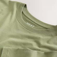 Load image into Gallery viewer, Green Moss Regular Fit Essential Crew Neck Cotton T-Shirt
