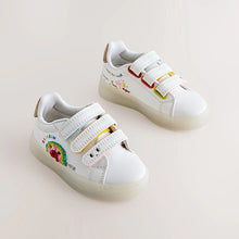 Load image into Gallery viewer, White Touch Fastening Light Up Trainers
