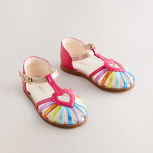 Load image into Gallery viewer, Multi Rainbow Standard Fit (F) Fisherman Heart Occasion Sandals
