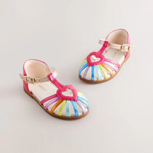 Load image into Gallery viewer, Multi Rainbow Standard Fit (F) Fisherman Heart Occasion Sandals
