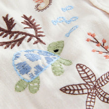 Load image into Gallery viewer, Ecru Sea Life Embroidery Short Sleeve Shirt (6mths-6yrs)
