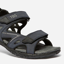 Load image into Gallery viewer, Men's flat sandals navy TREKMON
