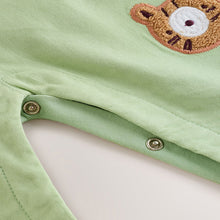 Load image into Gallery viewer, Green Safari Animal Baby Twill Dungarees and Bodysuit Set (0-18mths)
