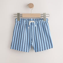 Load image into Gallery viewer, Blue Navy Stripe Textured Shorts (3mths-6yrs)
