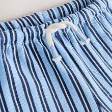 Load image into Gallery viewer, Blue Navy Stripe Textured Shorts (3mths-6yrs)
