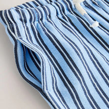 Load image into Gallery viewer, Blue Navy Stripe Textured Shorts (3mths-6yrs)

